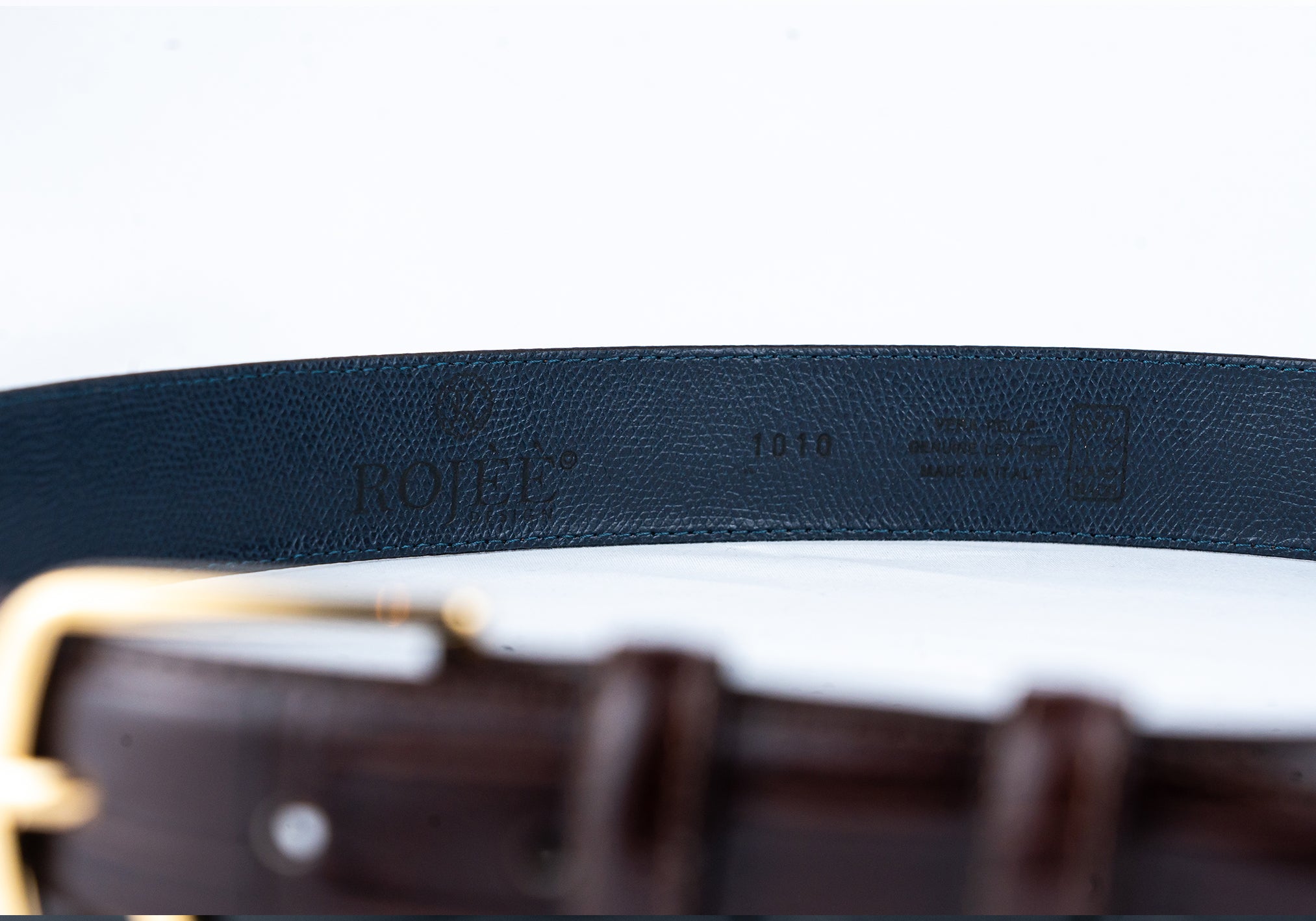Ledergürtel aus echtem Leder mit Crocoprägung – Made in Italy