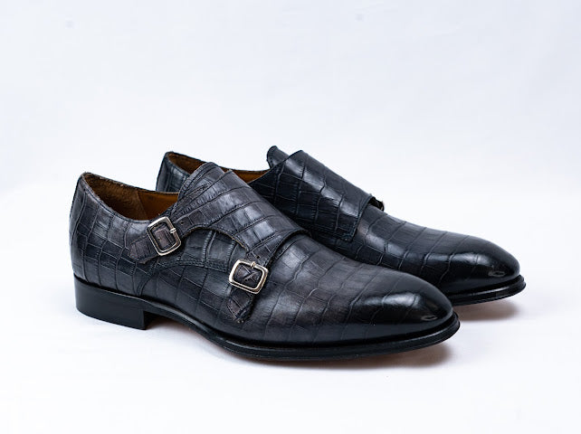 Doppel Monk Strap Croco