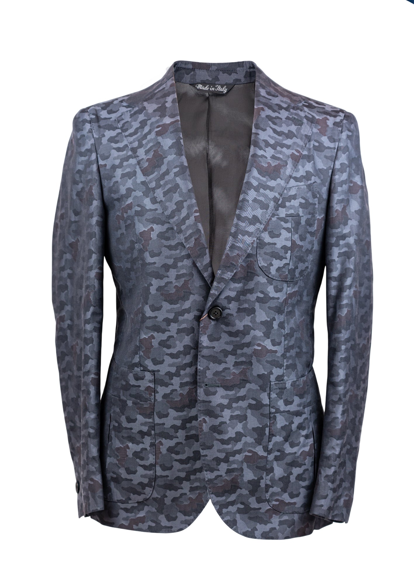 Anzug Einreiher Camouflage Schwarz/Grau