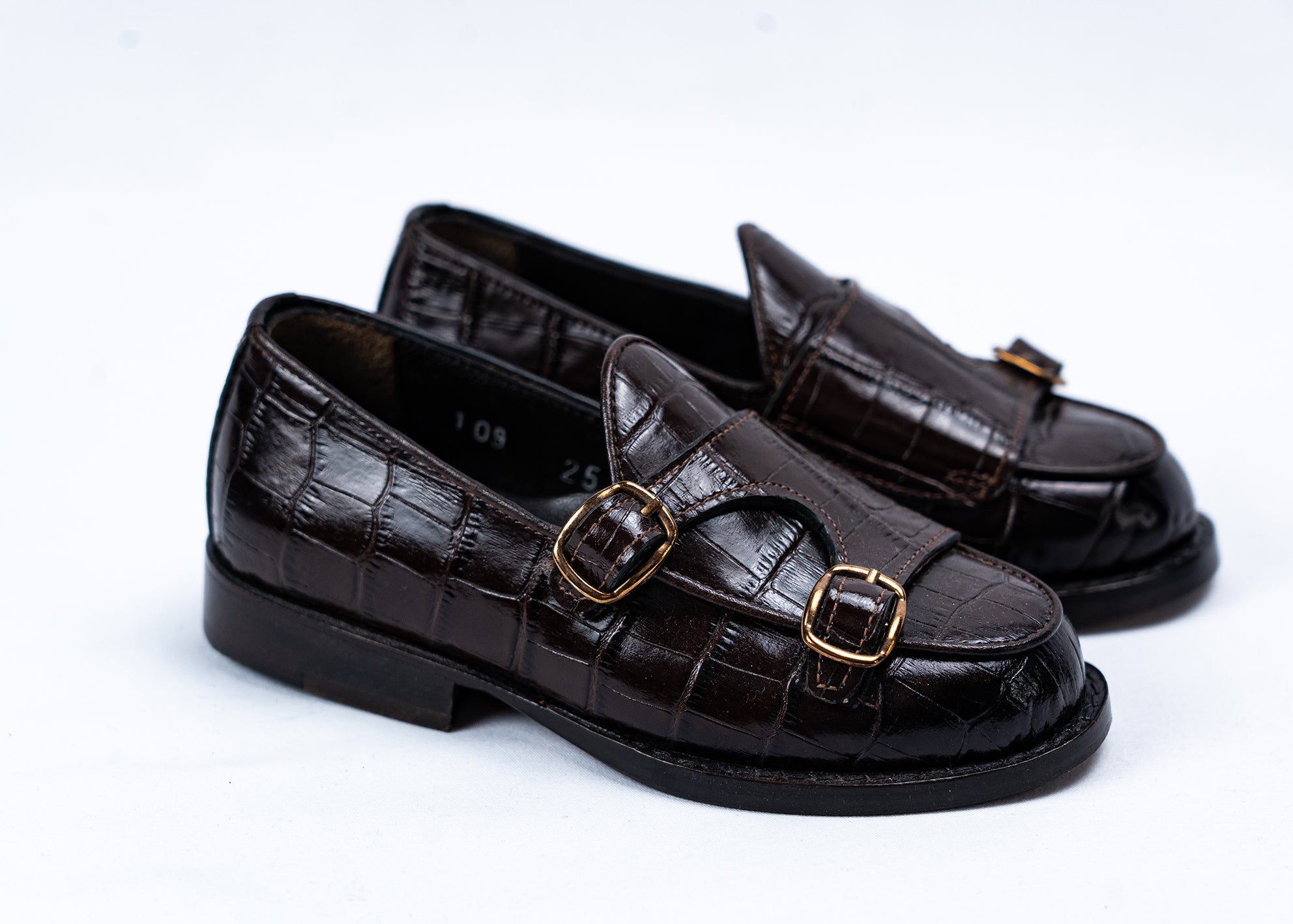 Junior Slipper aus Crocco Prägung Leder