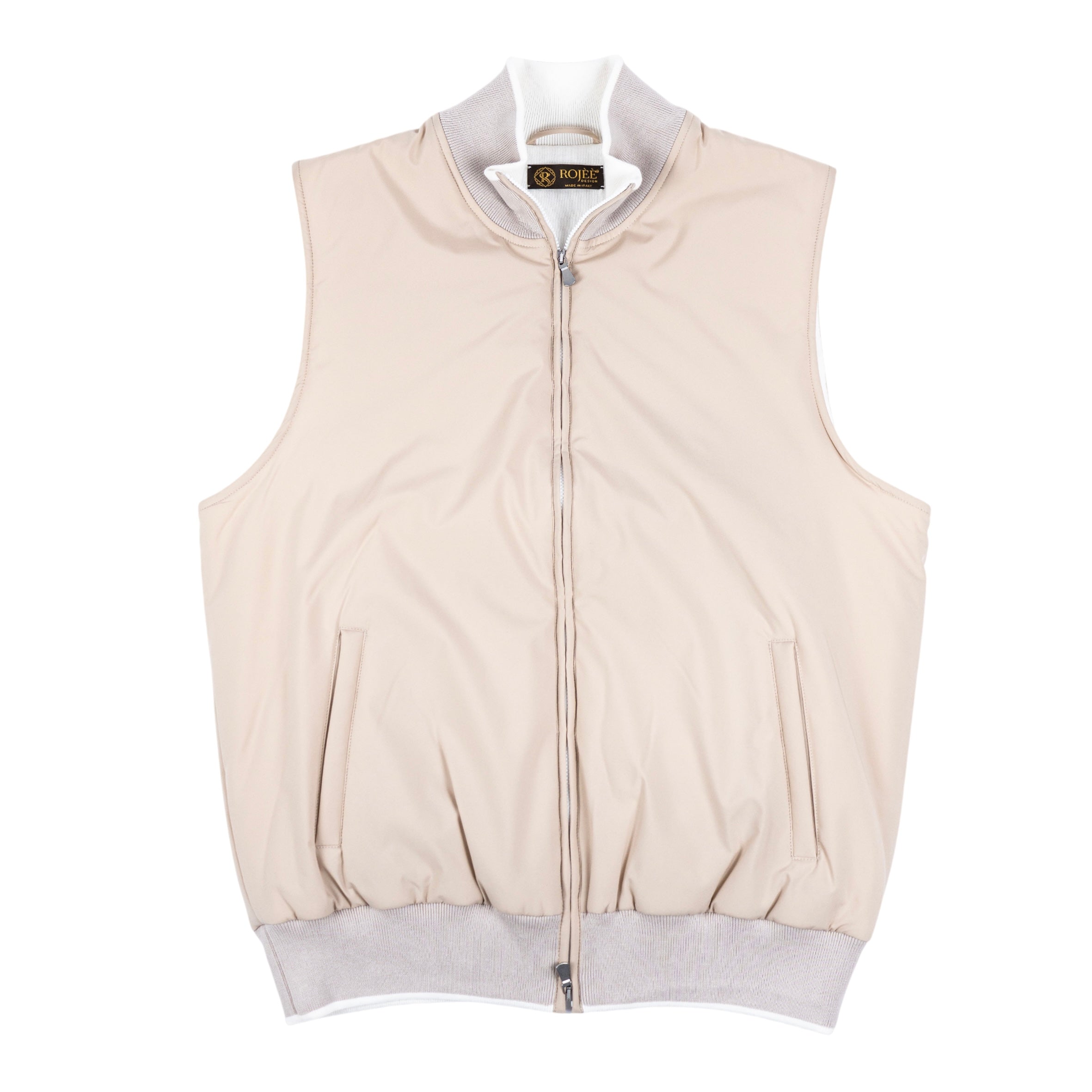 Beige Weste aus Extra Merino Wool & Regensystem
