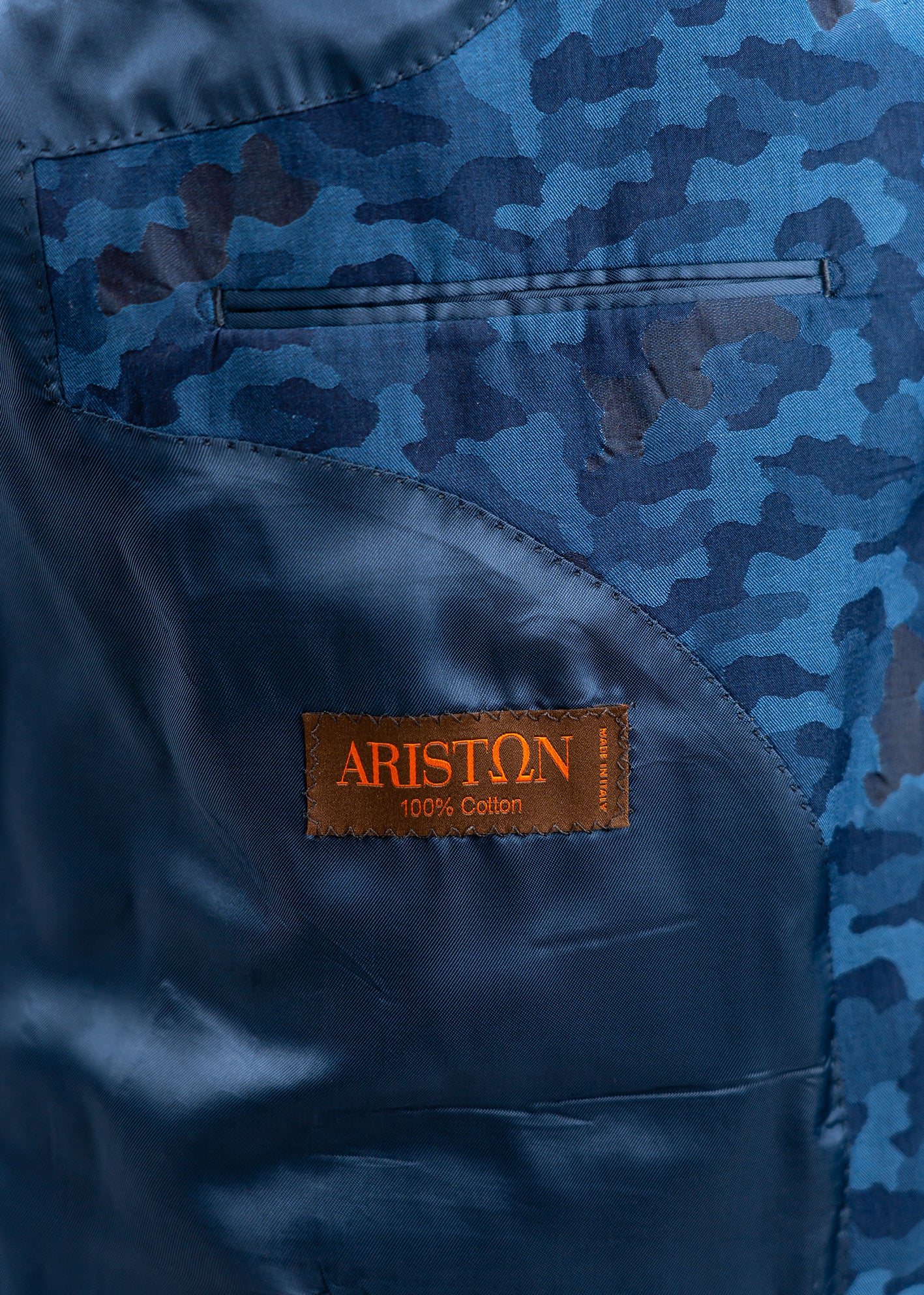 Anzug Einreiher Camouflage Blau
