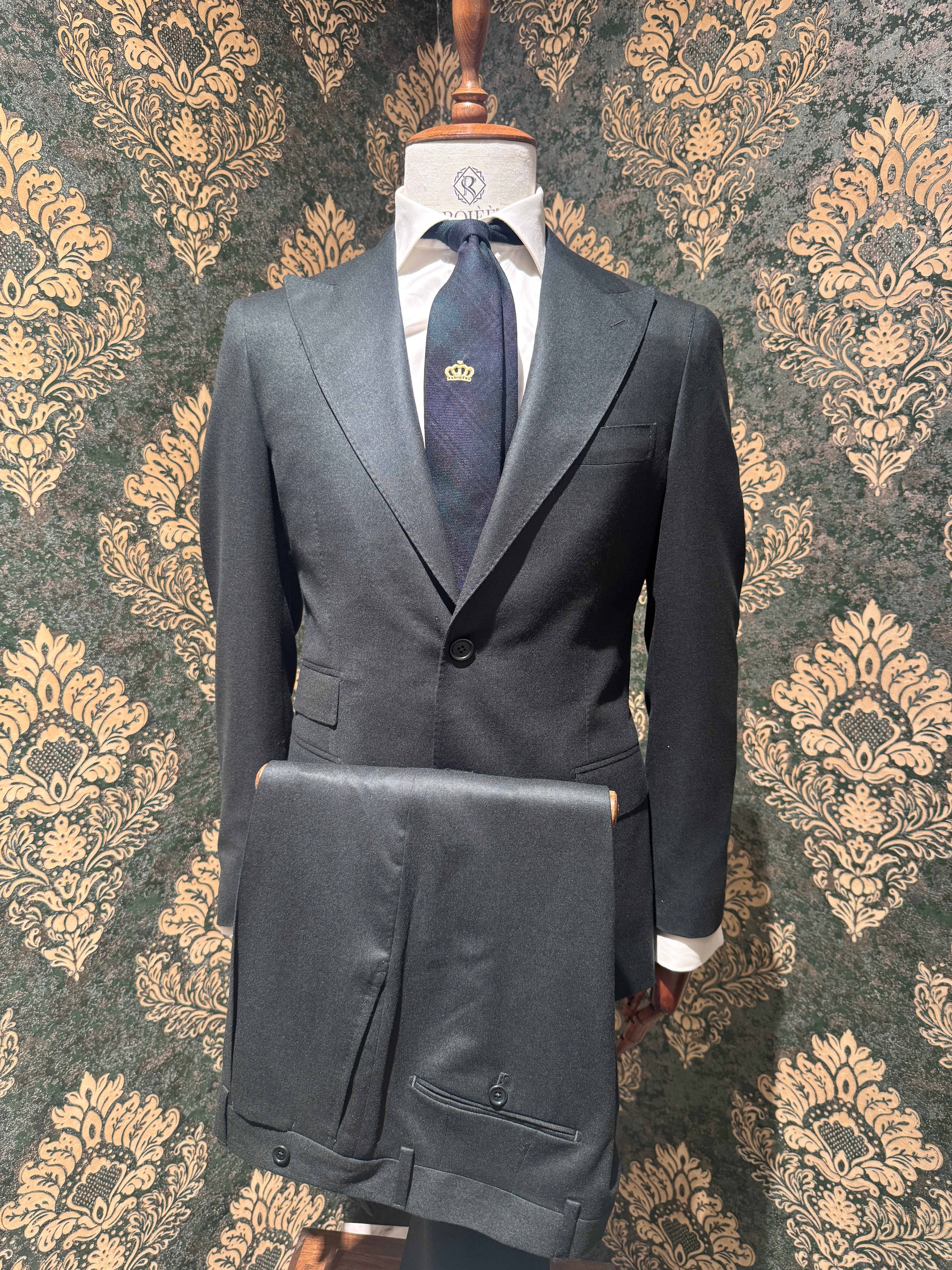 Flanell Anzug Olivgrün