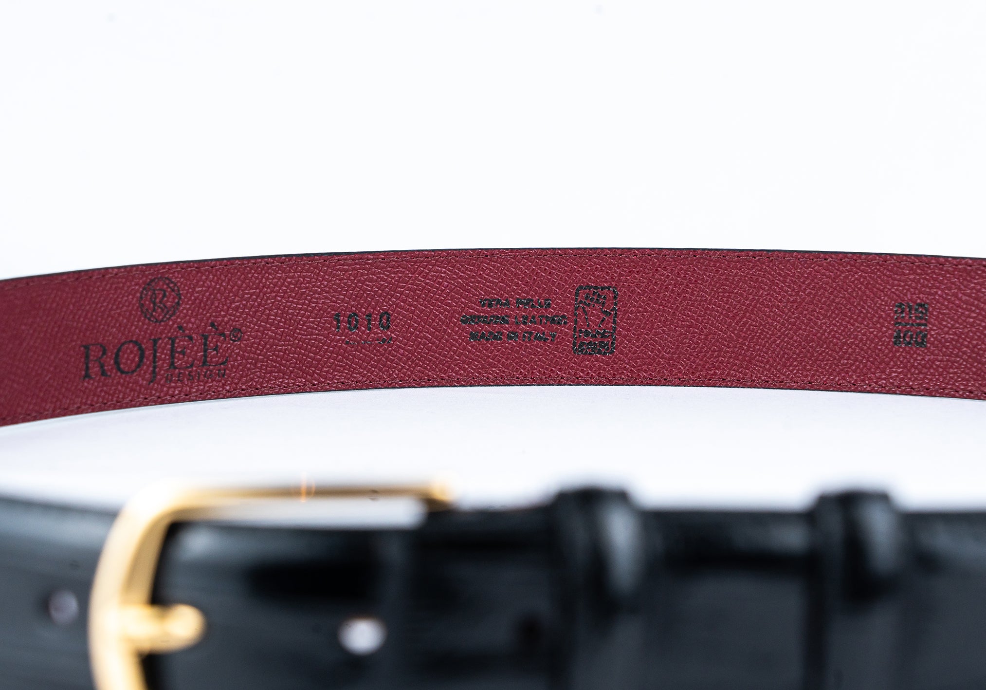 Ledergürtel aus echtem Leder mit Crocoprägung – Made in Italy