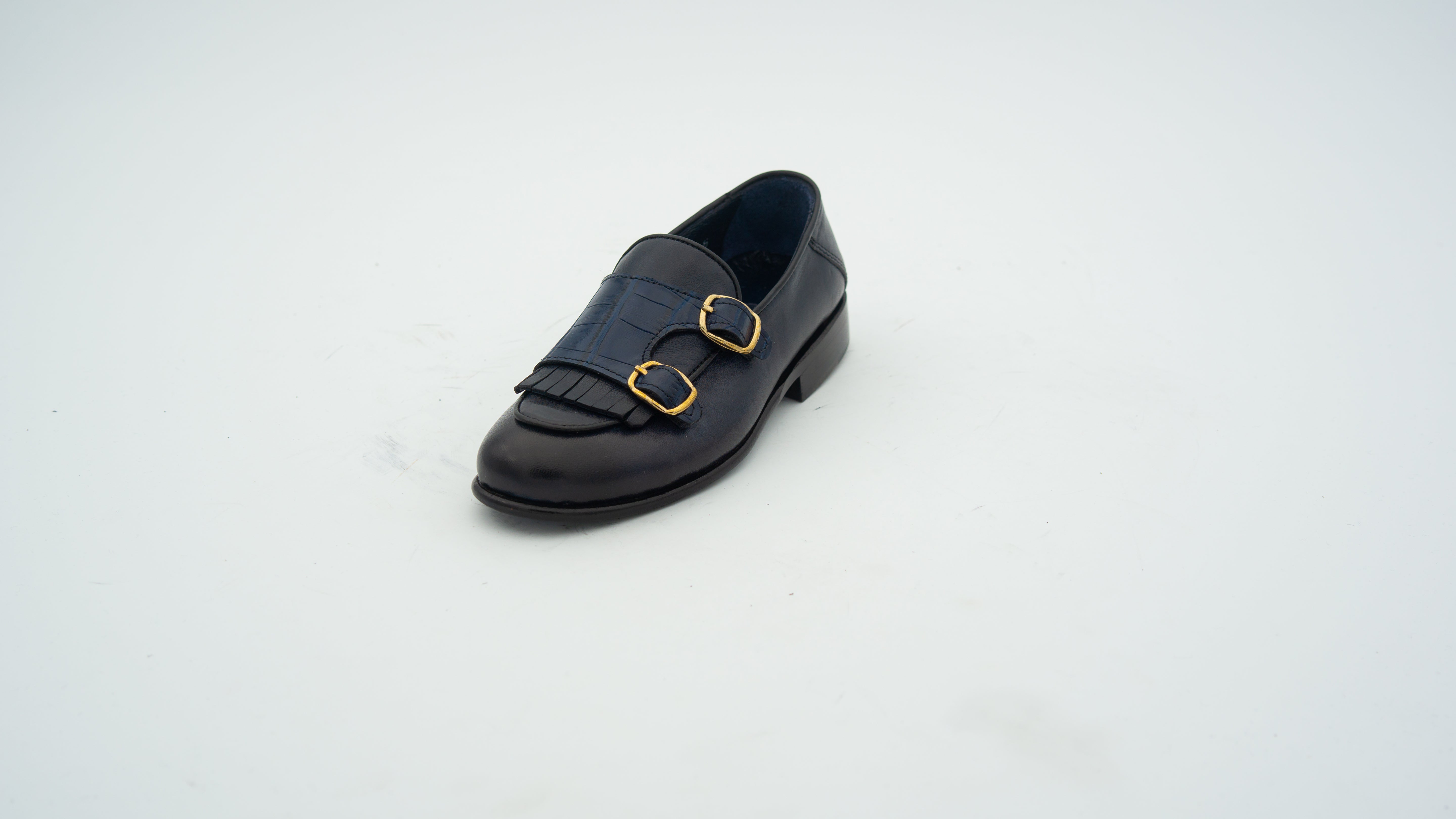 Slipper mit Fransen aus Leder