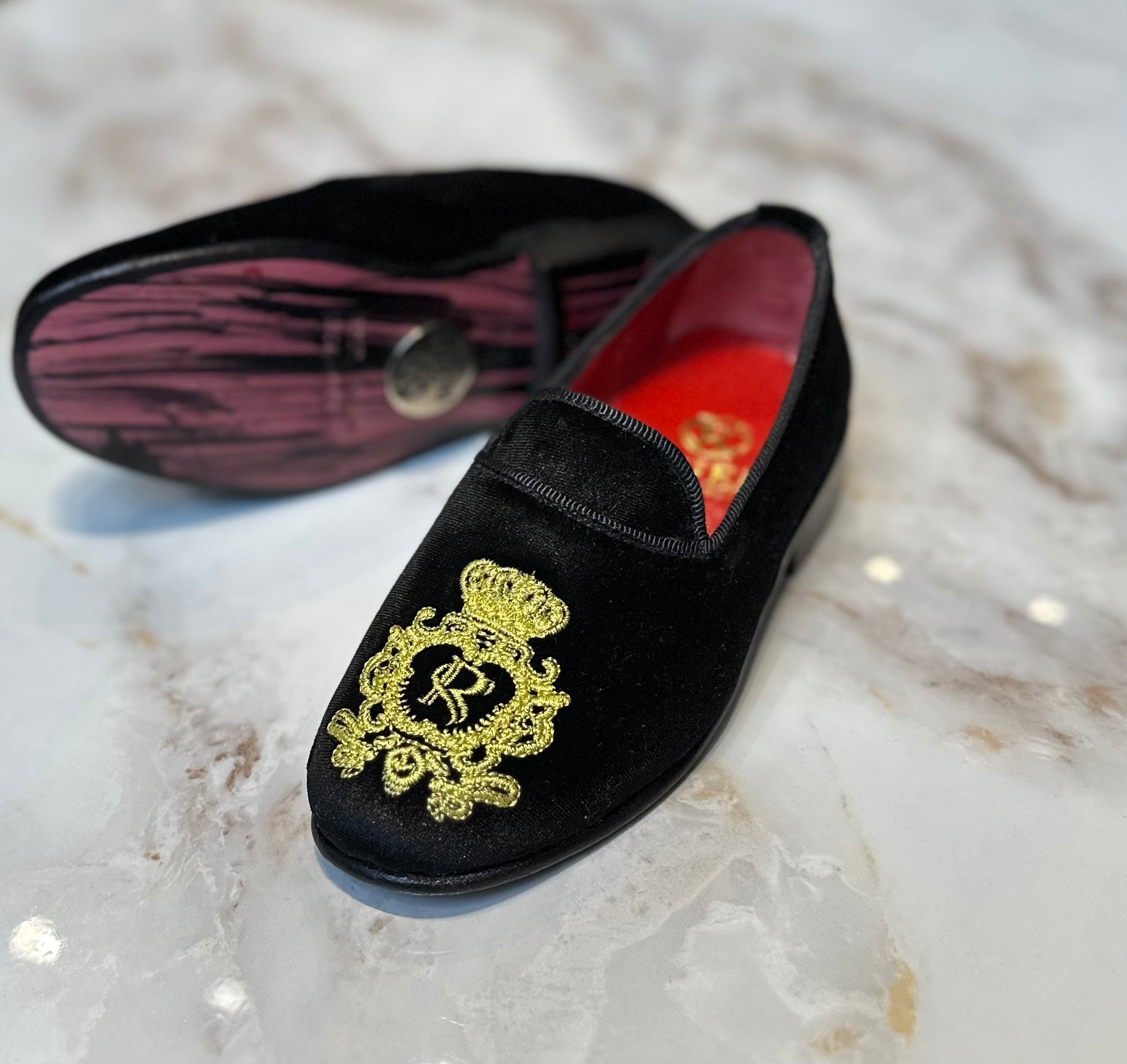 velvet loafers