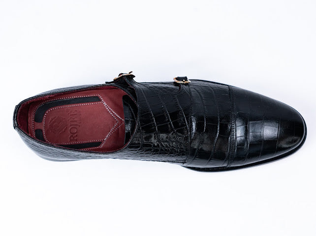 Doppel Monkstrap mit Croco