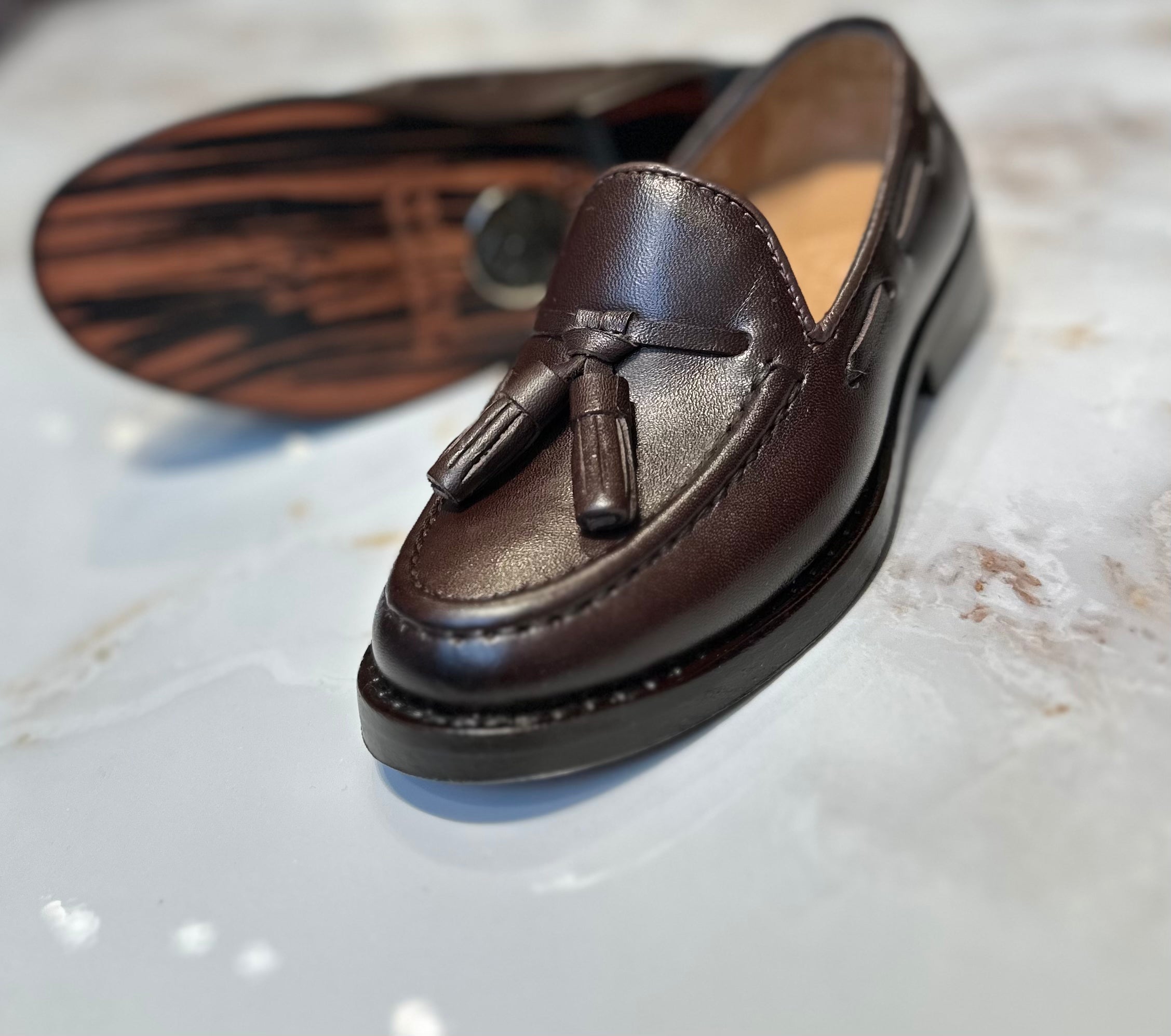 leather tassel loafer