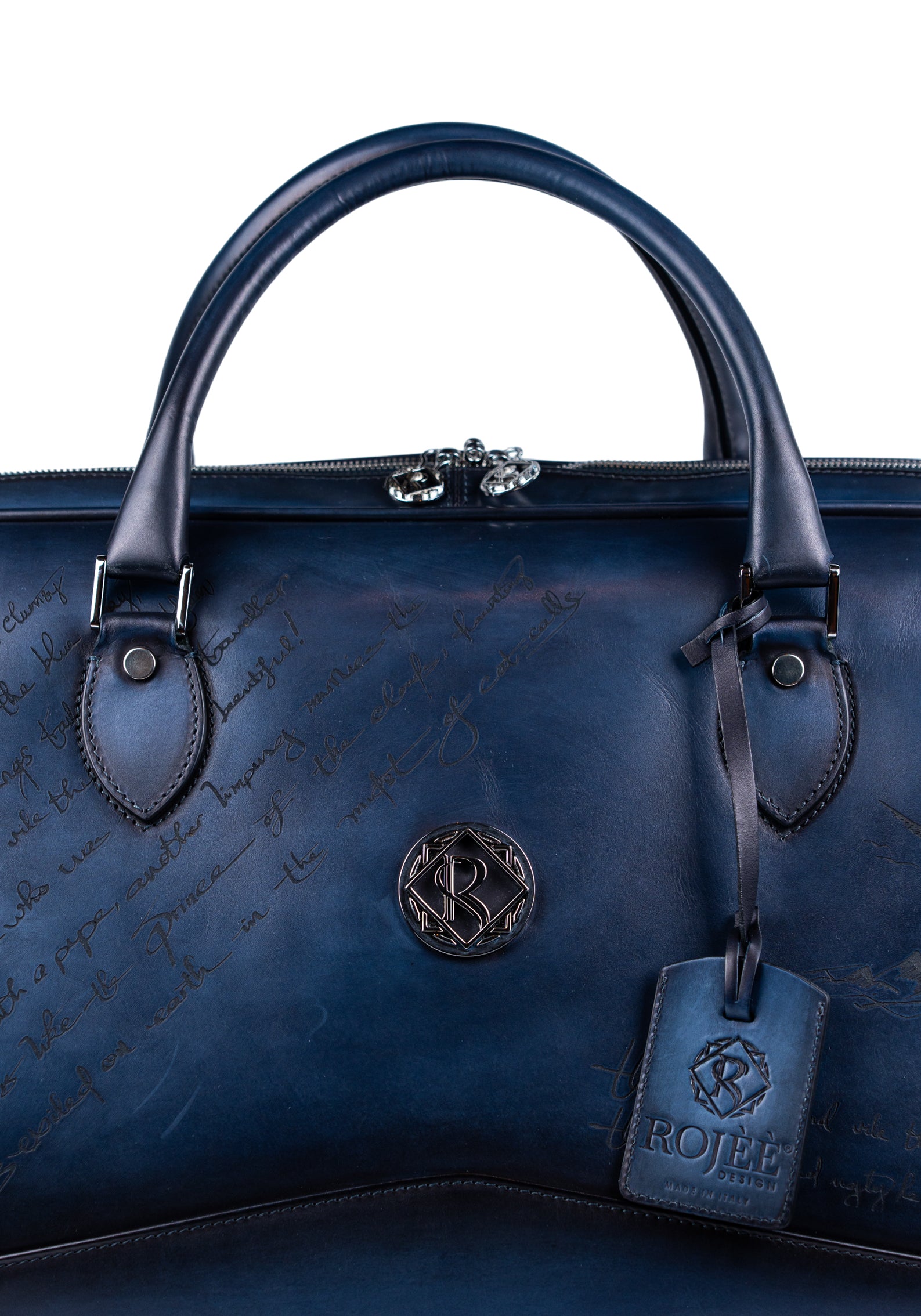 Tasche Blau Mit Gravur