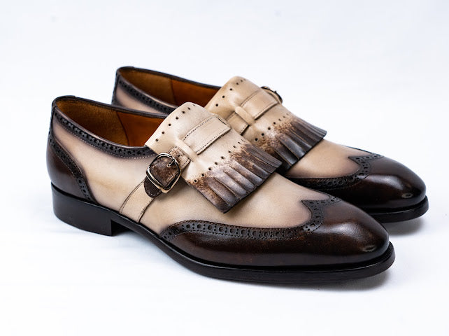 Firenze Slipper mit Fransen Braun Beige