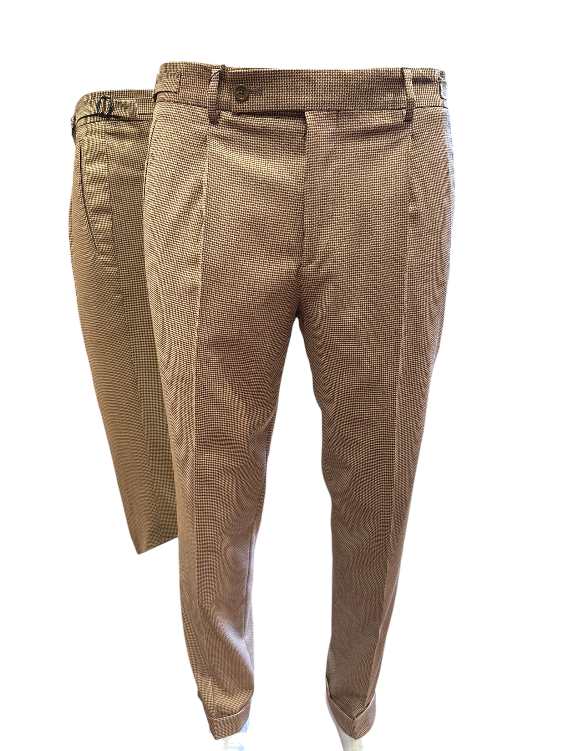 Checkered pants brown beige