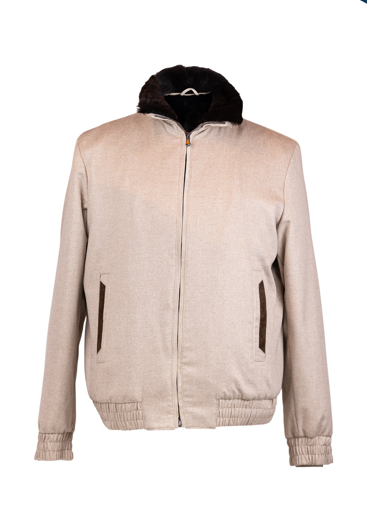 ROJÈÈ DESIGN – Cashmere Loro Piana  Fabric & Raccoon Fur Jacket