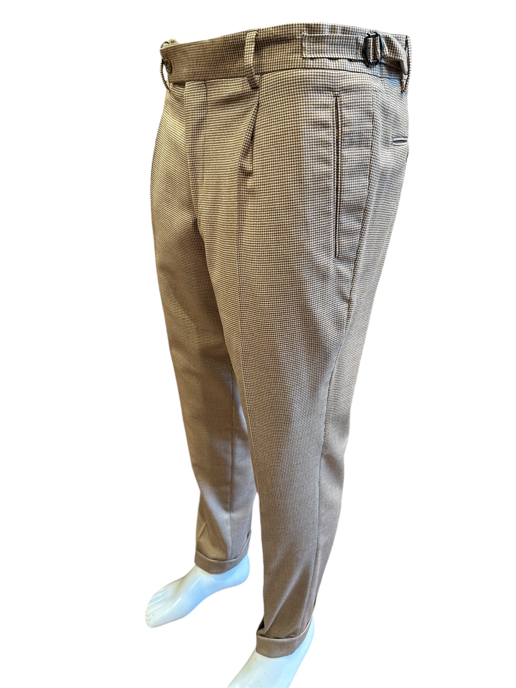 Checkered pants brown beige