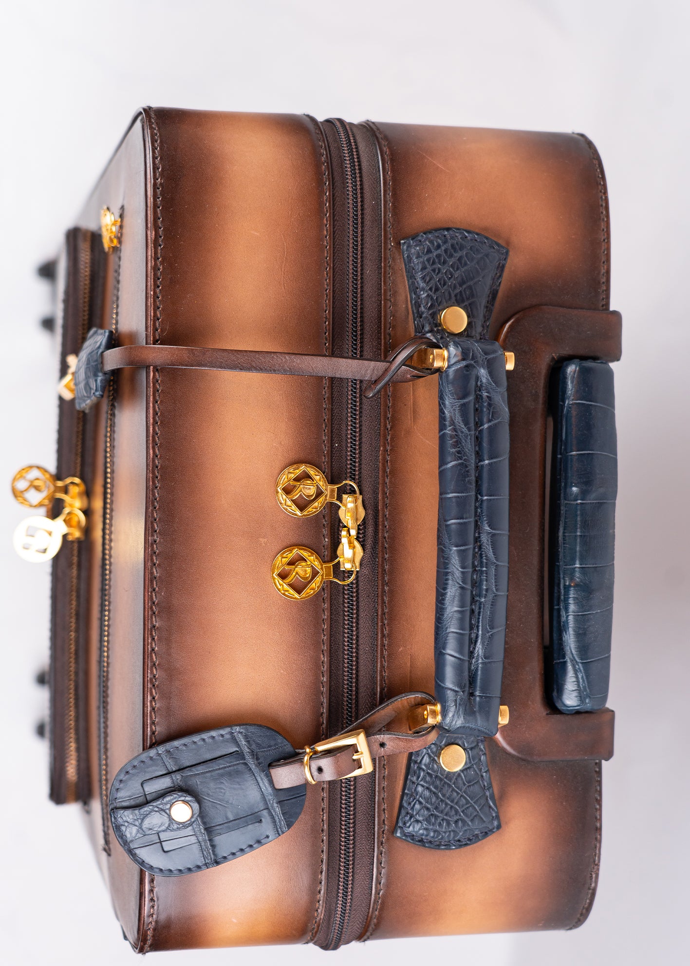 Koffer Braun aus Crocco Leder