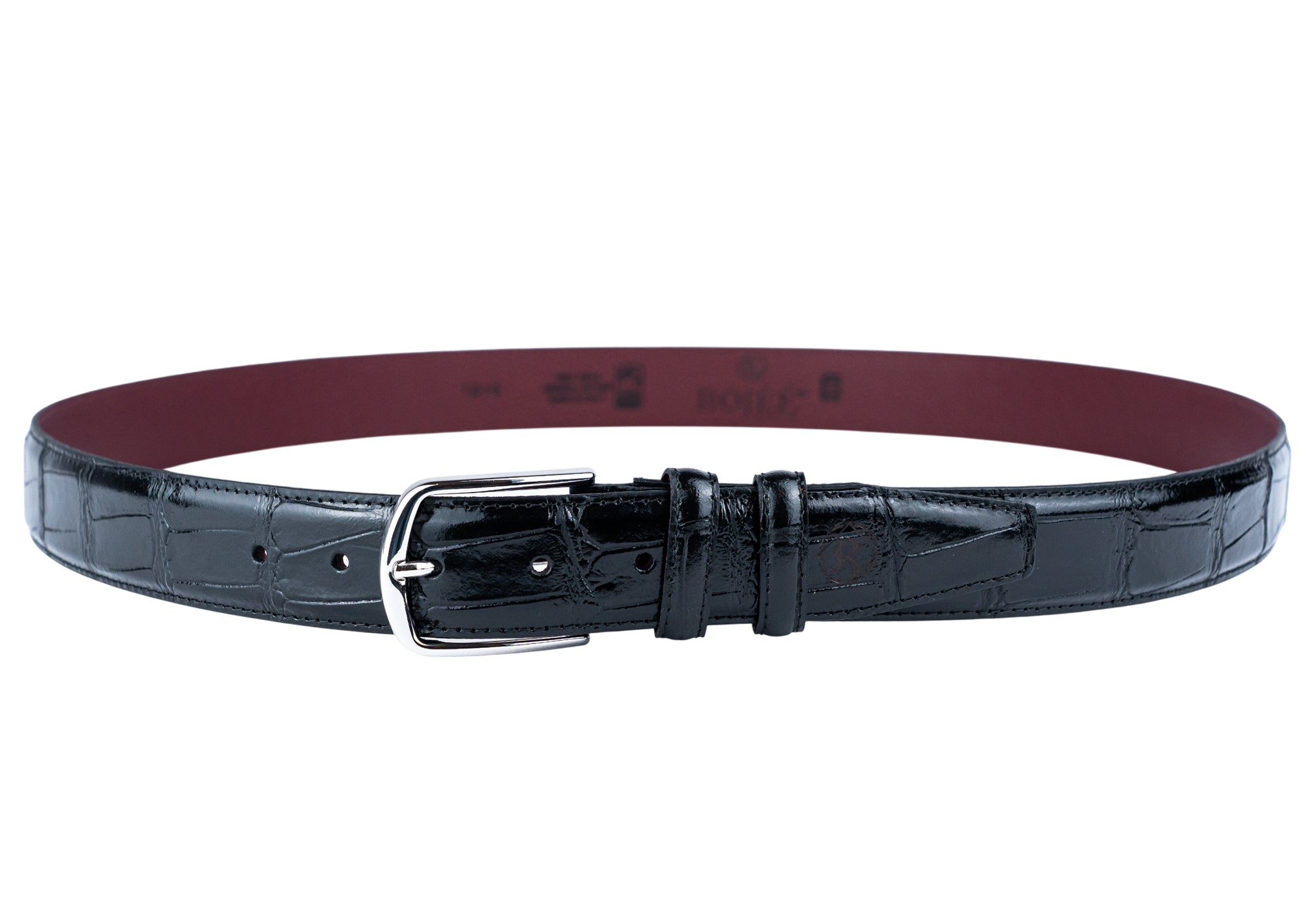 Ledergürtel aus echtem Leder mit Crocoprägung – Made in Italy