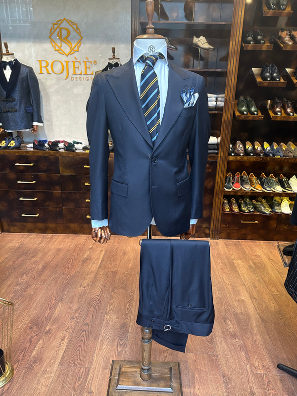 Single-breasted suit navy blue