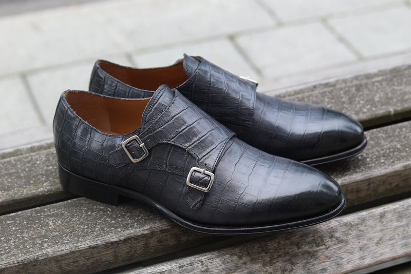 Double Monk Strap Croco