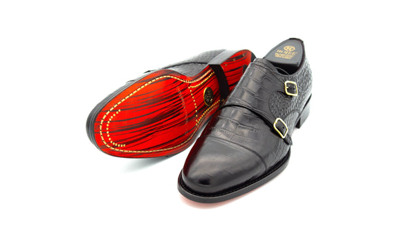 Doppel Monkstrap mit Croco