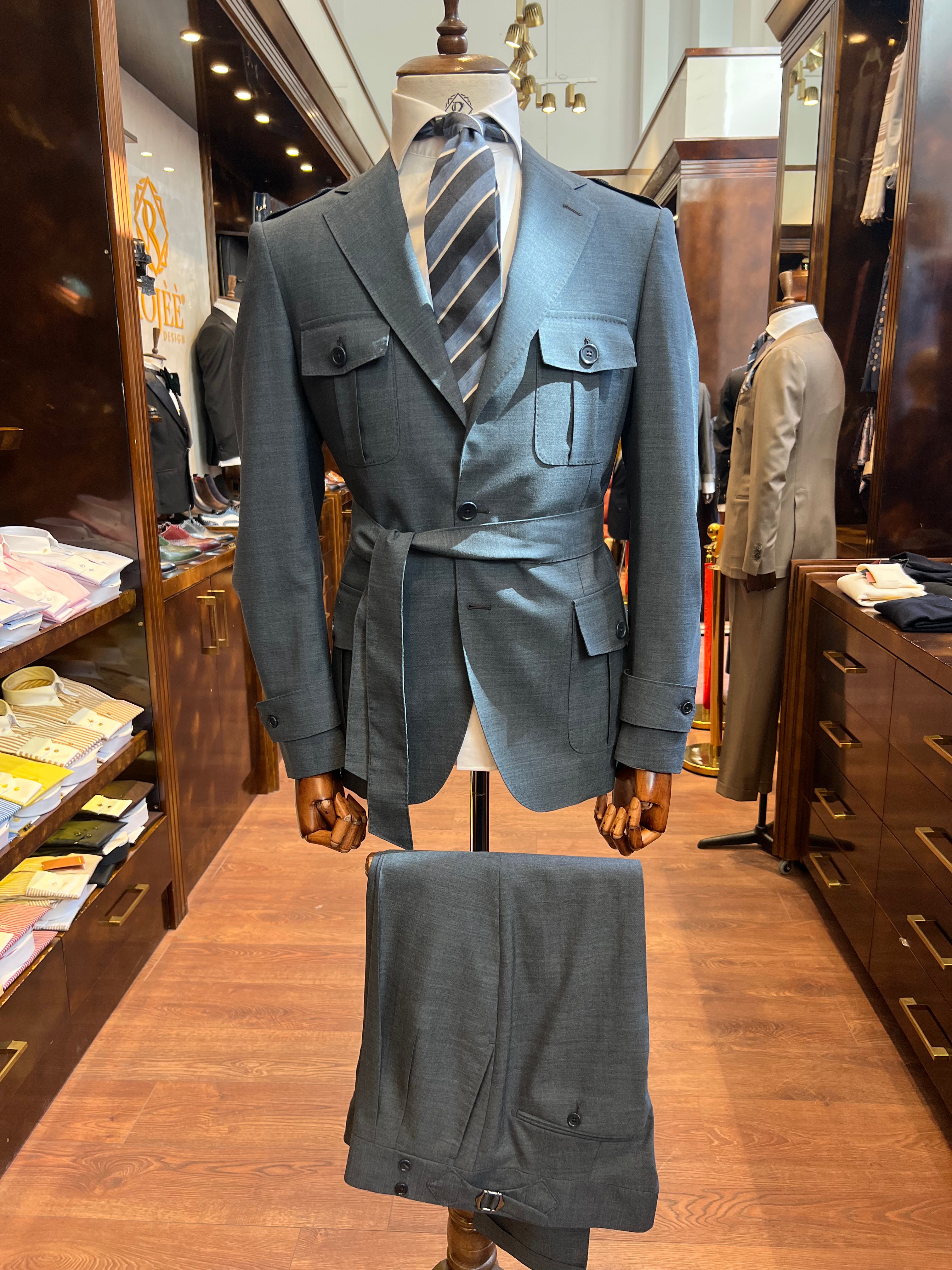 Safari Suit Gray Blue