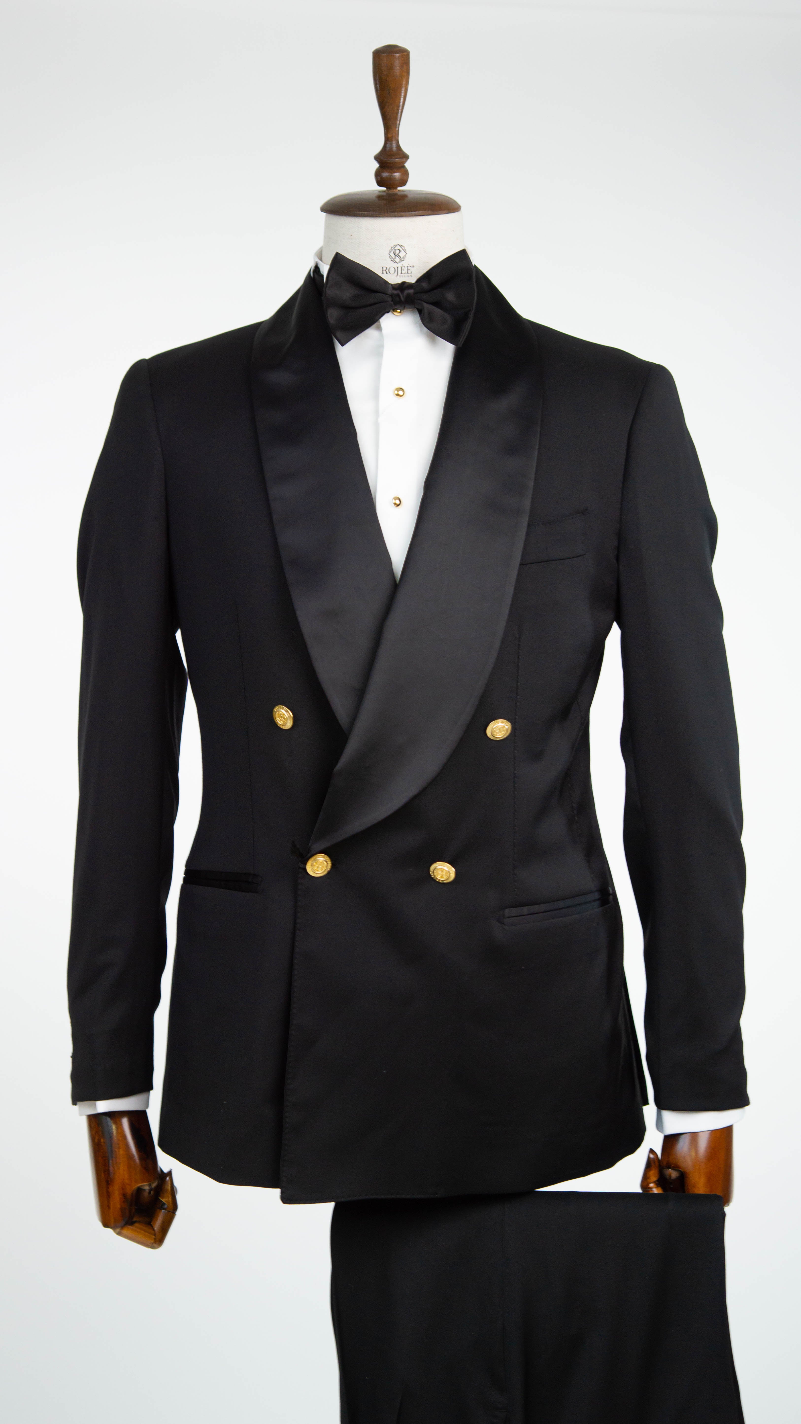 Tuxedo Double Breasted Shawl Collar Black